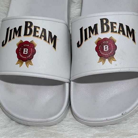 Men's White Jim Beam Whiskey Beach, Pool, Lake Slides -- EU 44/US 11 - Picture 3 of 9